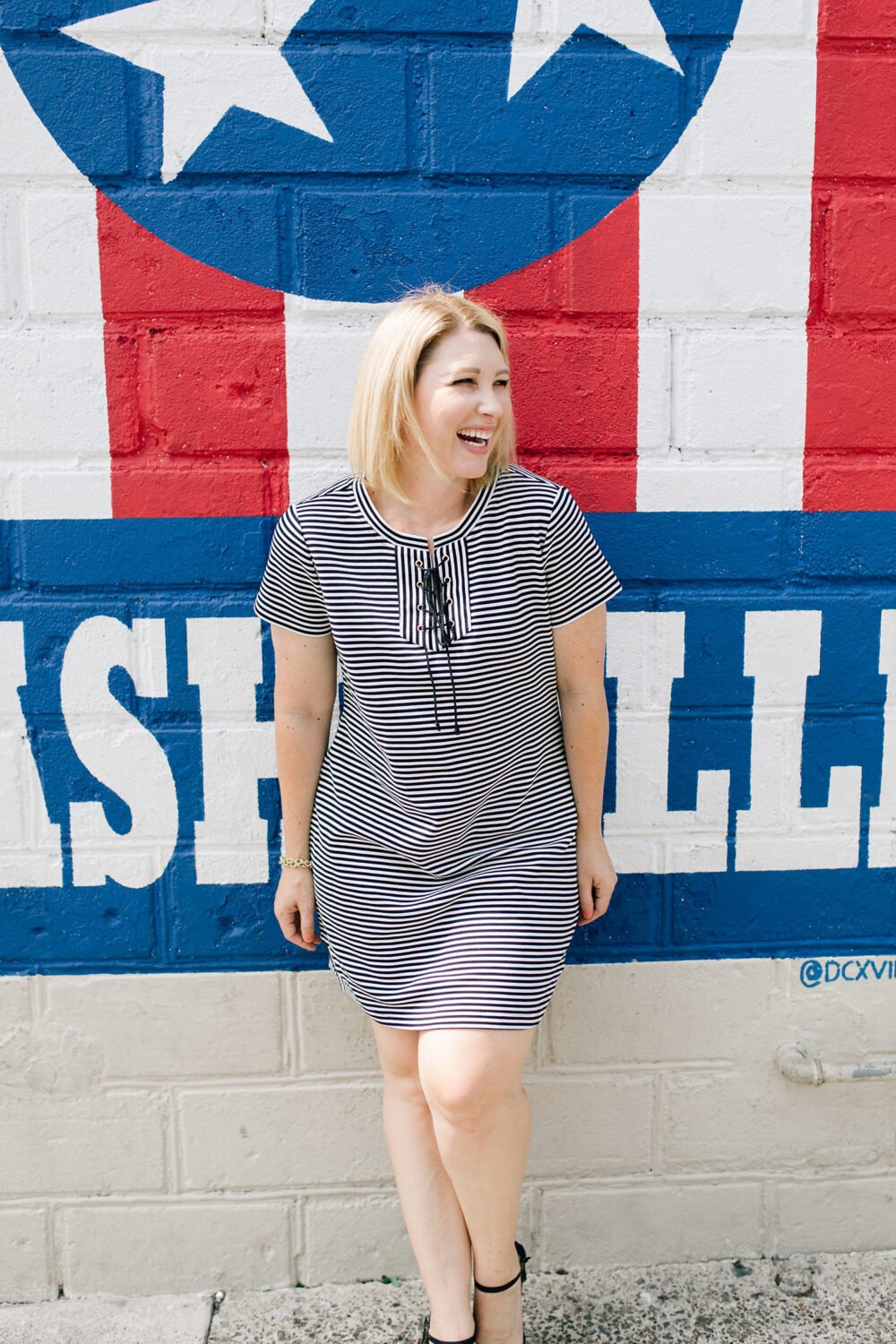 Love your striped tee shirt dress? These are two easy ways to style it for fall!