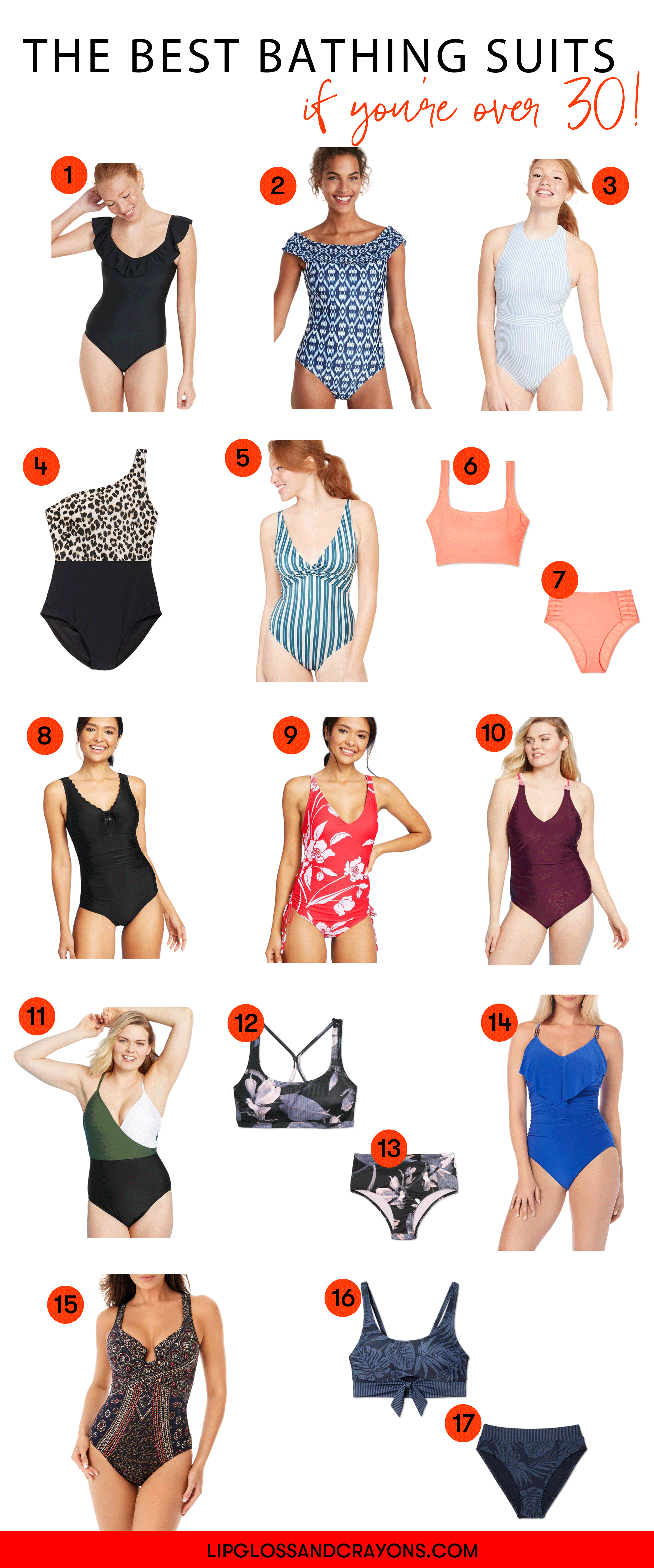 Mom Bathing Suit Options: These swimsuits are flattering, have great support and are NOT expensive!