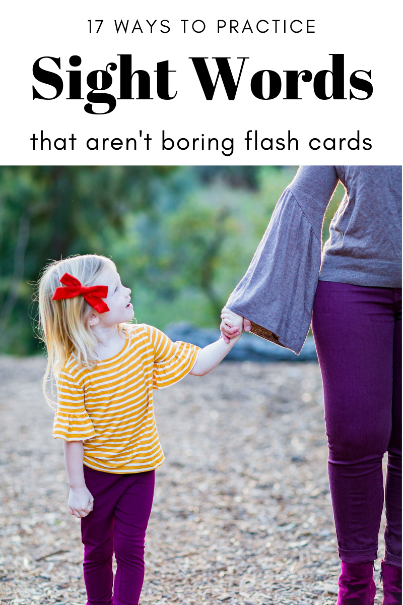 Do you want to know how to help your child practice their sight words without hours of flashcards? Here are 17 FUN ways to practice sight words (that will leave you with time to play)!