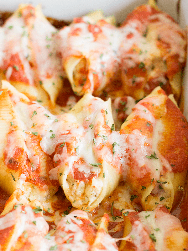 Cheesy Chicken Stuffed Shells is an easy weeknight dinner the whole family will love!