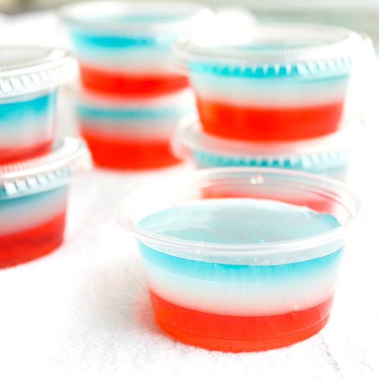 Red White and Blue Jello Shots - Lipgloss and Crayons