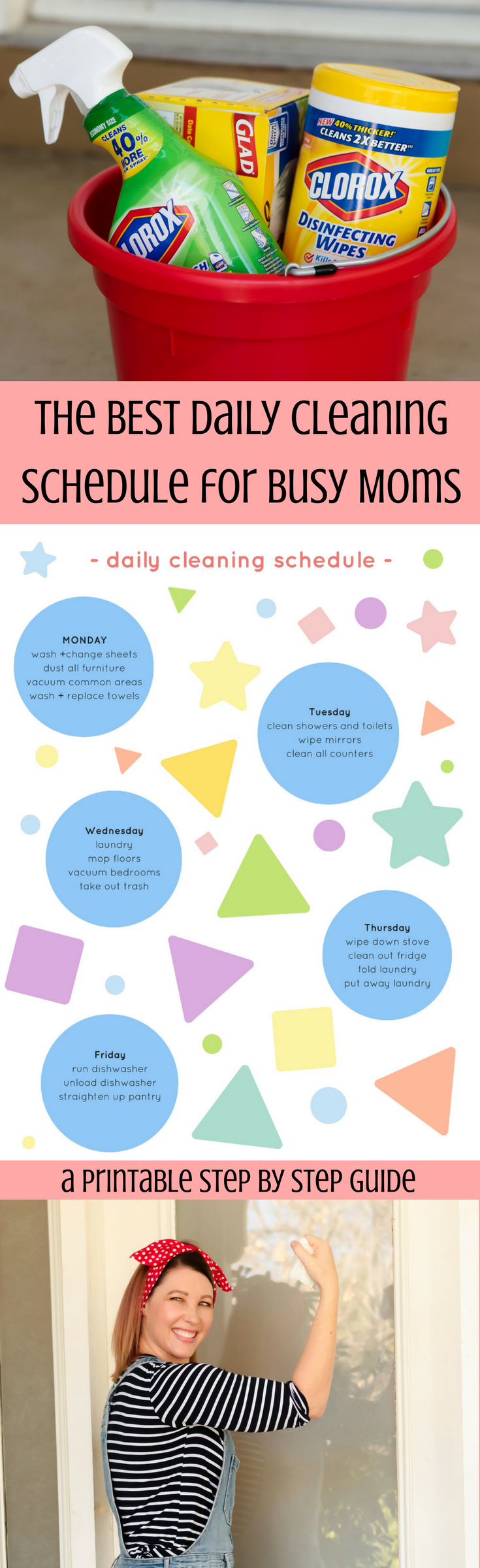 Who in the WORLD has time to clean the house each week? This daily cleaning schedule will help you keep your house in order, and change your life!