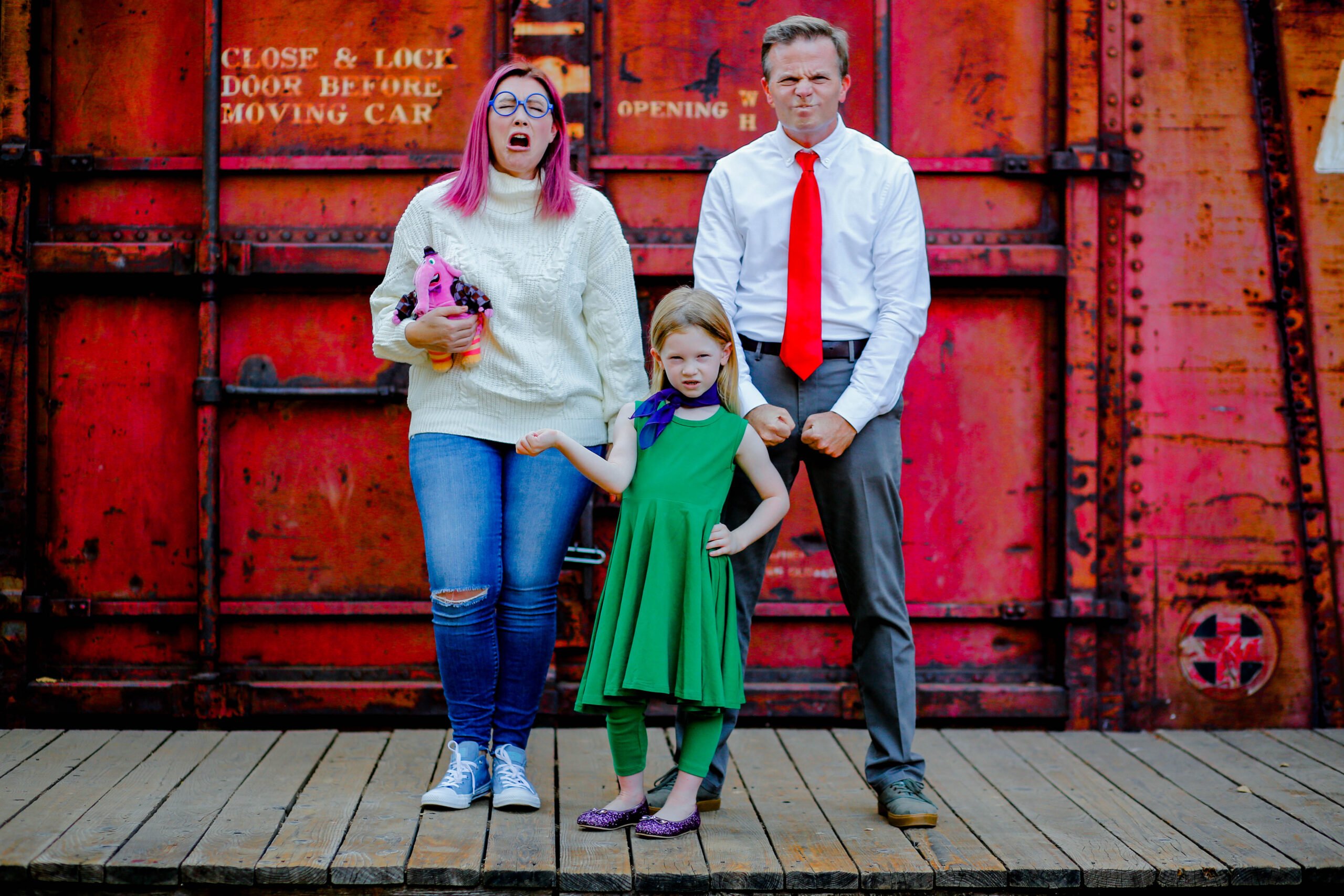 Inside Out Family Costume: This is the perfect family costumes for 3 idea for Halloween!