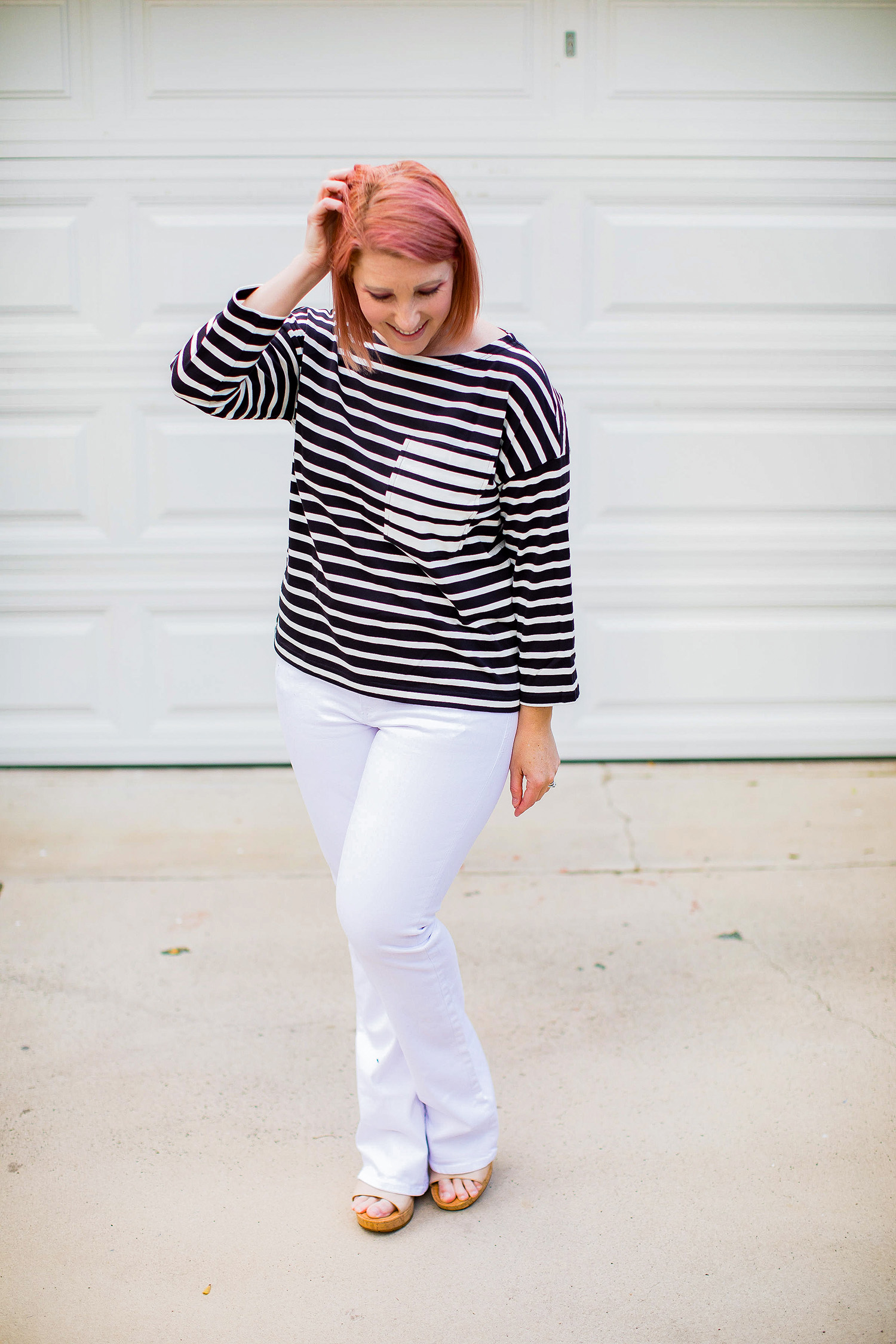 Looking for a great striped tee? This Kate Spade Stripe Contrast Pocket Tee is the perfect basic spring tee.  // Stitch Fix Review April 2019