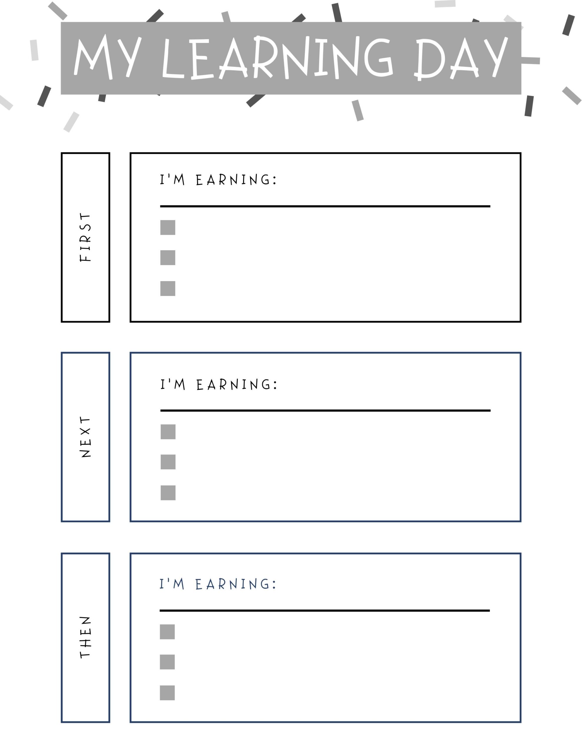 blank daily routine chart