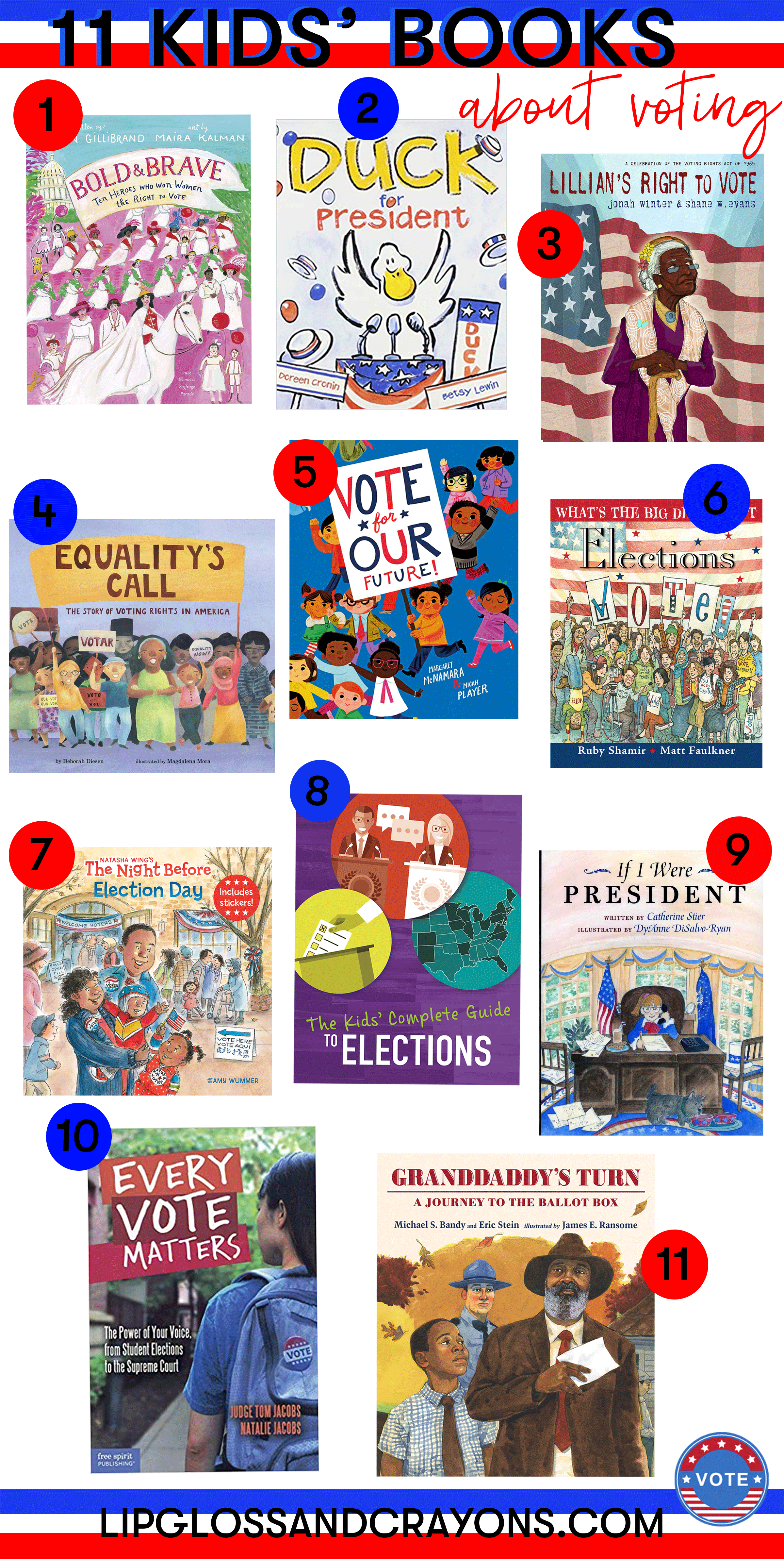 Looking for kids books about voting? These 11 books are perfect ways to talk to your children about voting and elections!