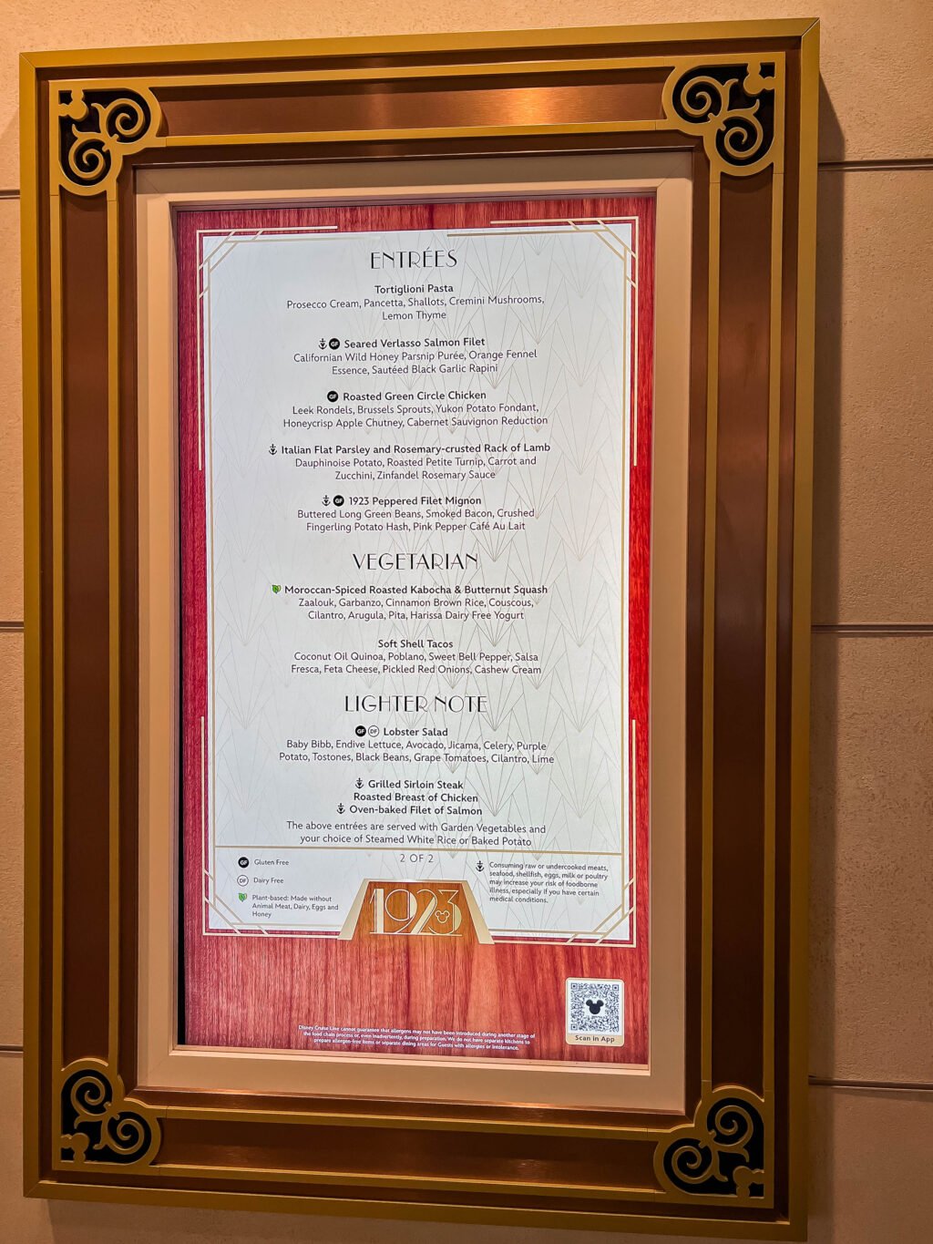 Disney Wish 1923 Menu: sailing soon? This will help you plan your dinner at 1923!